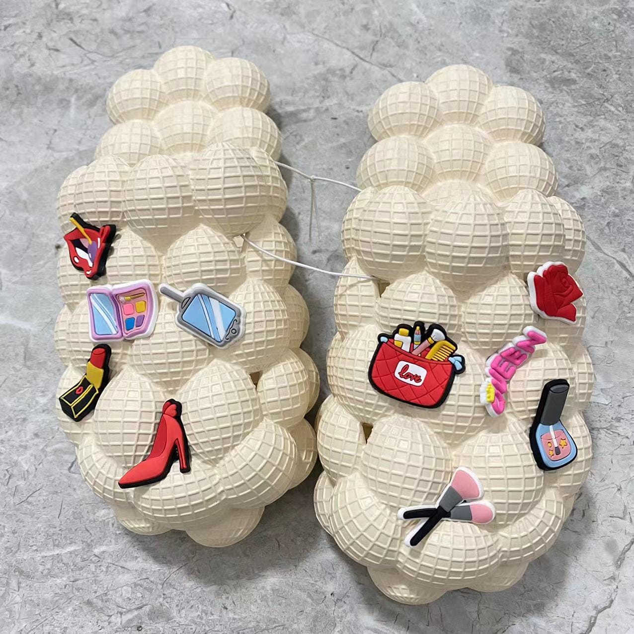 Bubblies™ Beige Bubble Slides with Charms 5 / 3 - 4 men / 4.5 - 5.5 women / 35 - 36 EU Bubble Slide Bubblies