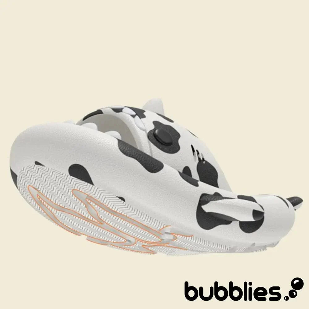 Sharkies™ Shark Slides - Cow Print Shark Slides Bubblies