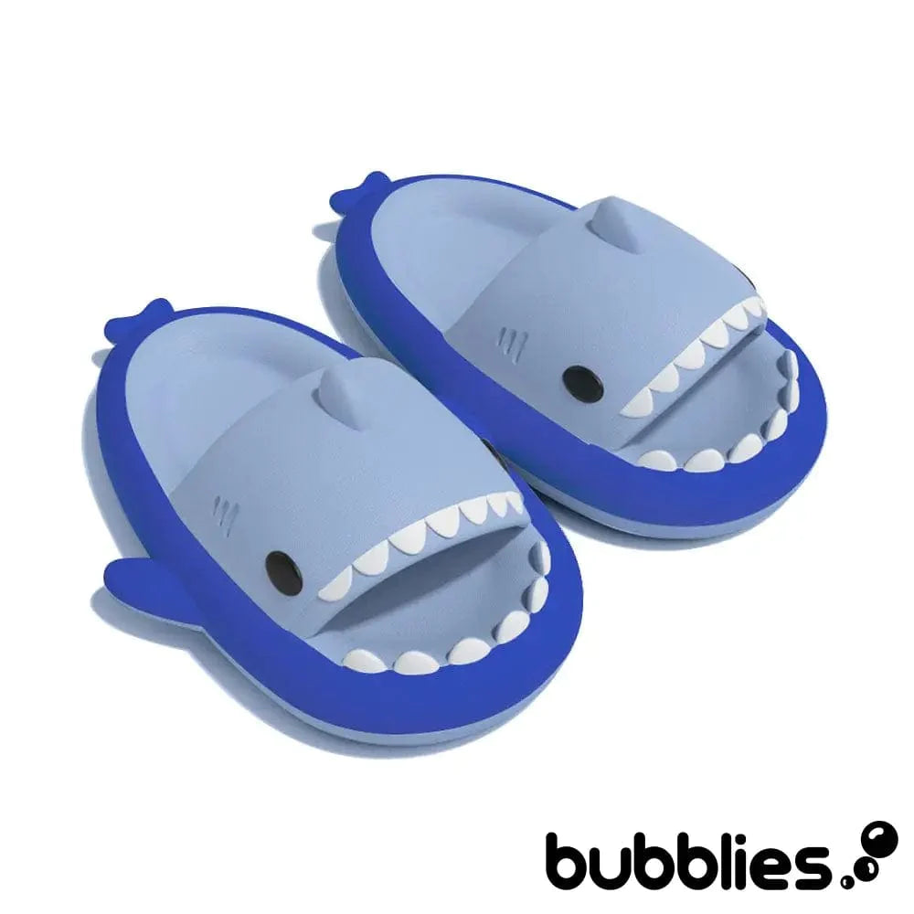 Sharkies™ Shark Slides - Duo Double Blue / EU 36-37 (fits 35-36 feet): US Women's 4.5-6 Shark Slides Bubblies
