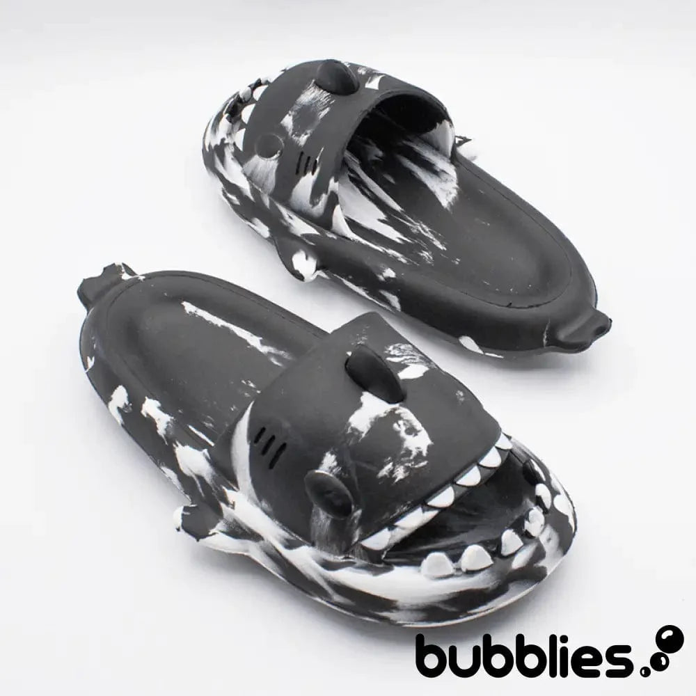 Sharkies™ Shark Slides - Graphic Black/White / 5.5-6.5 women / 4-5 men Shark Slides Bubblies