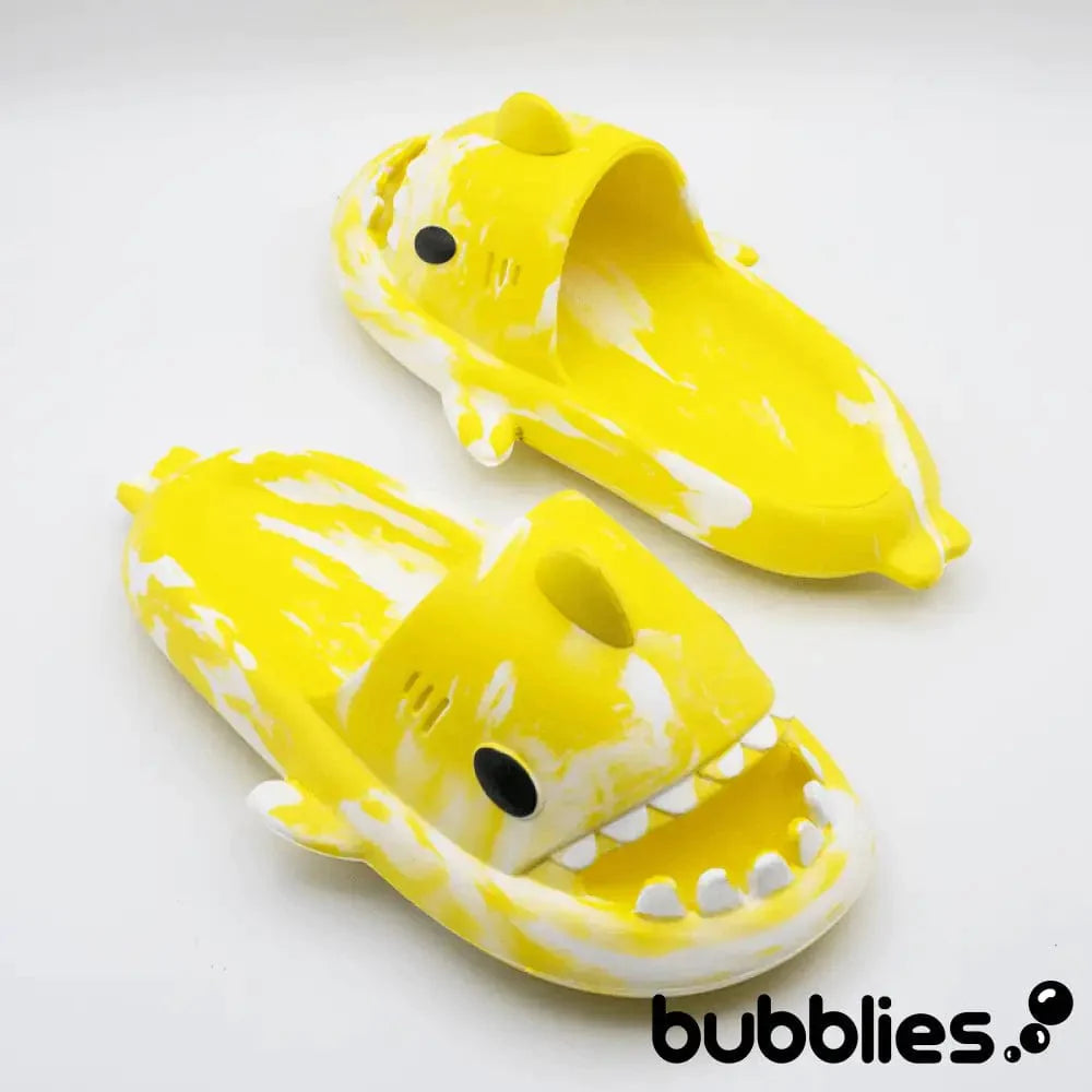 Sharkies™ Shark Slides - Graphic Yellow/White / 5.5-6.5 women / 4-5 men Shark Slides Bubblies