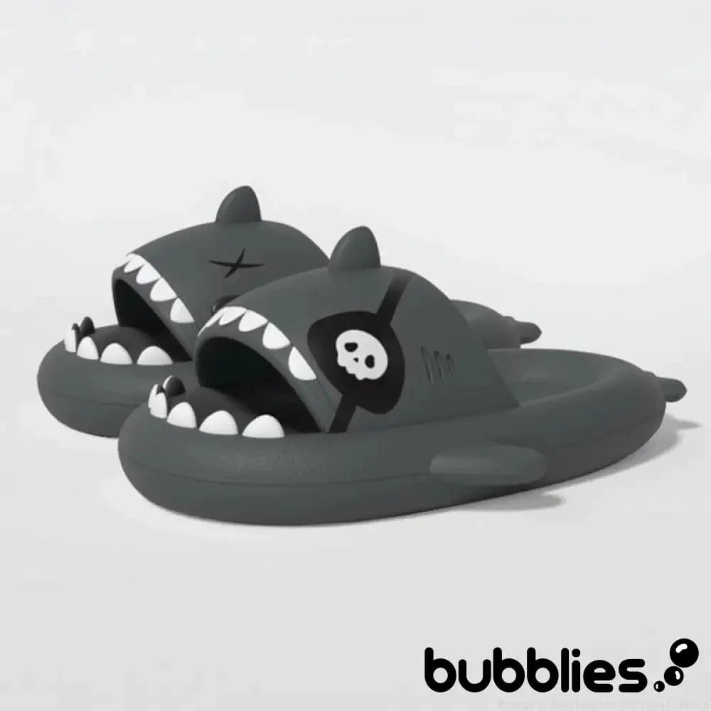 Sharkies™ Shark Slides - Pirate Black / 3.5-4 MEN 4.5-5.5 WOMEN Shark Slides Bubblies