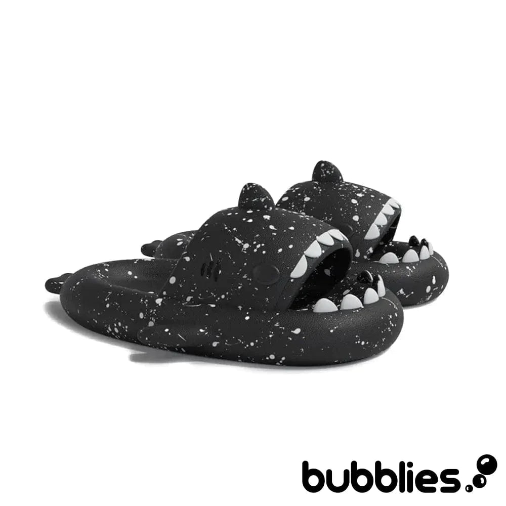Sharkies™ Shark Slides - Splash Black Dots / EU 36-37 (fits 35-36 feet): US Women's 4.5-6 Shark Slides Bubblies