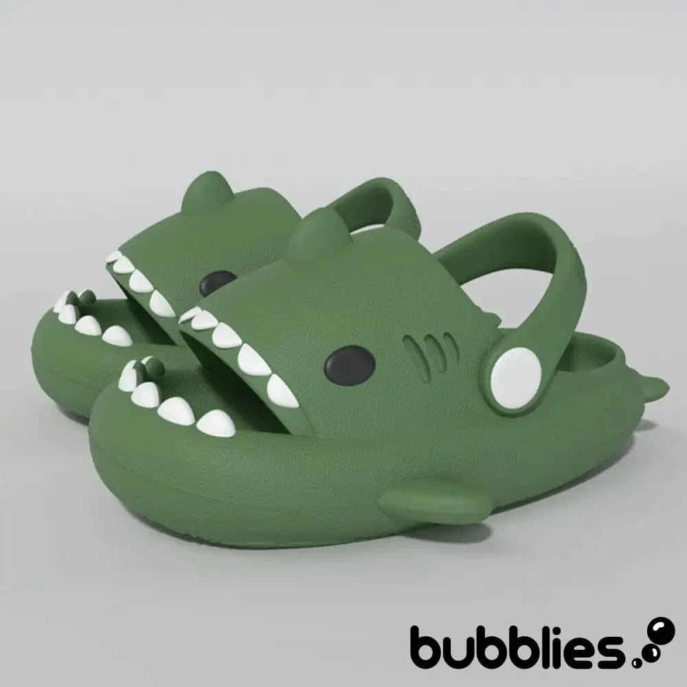 Sharkies™ The Original Shark Slides for Kids Dark Green / EU 22 (13 cm): US Toddlers' 5-5.5 (5.1 inches) Shark Slides Bubblies