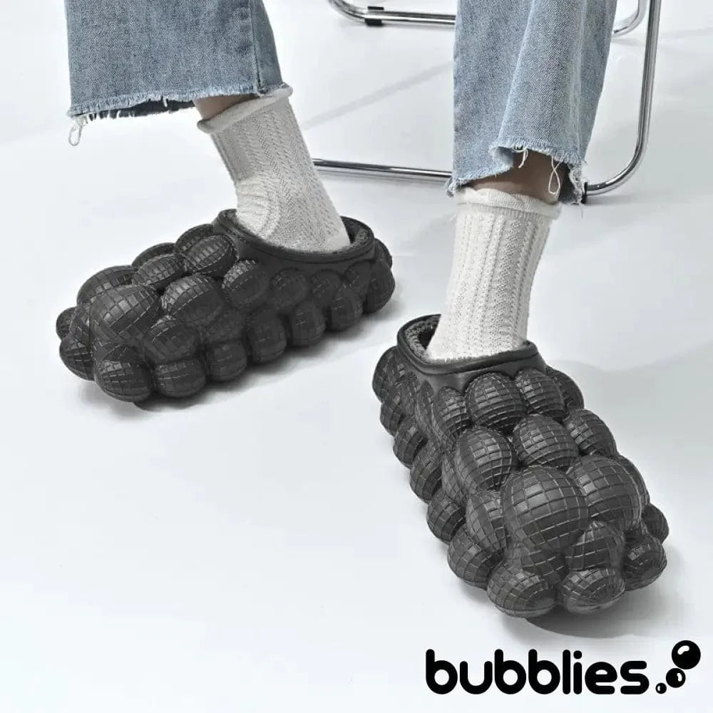 Bubblies™ Bubble Shoes with Fur - Black 0 Bubblies
