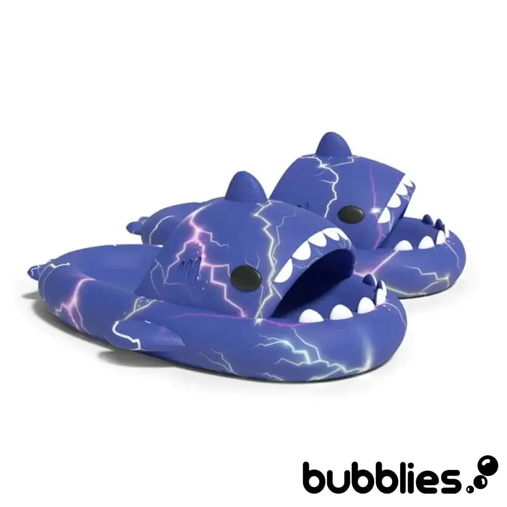 Sharkies™ Shark Slides - Lightning Ocean Blue / 36-37 Shark Slides Bubblies